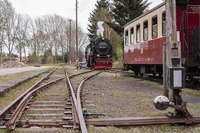 Selketalbahn: Rangieren im Bahnhof Hasselfelde