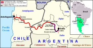 Tren a las nubes - Zug zu den Wolken - Argentinien - Streckenverlauf