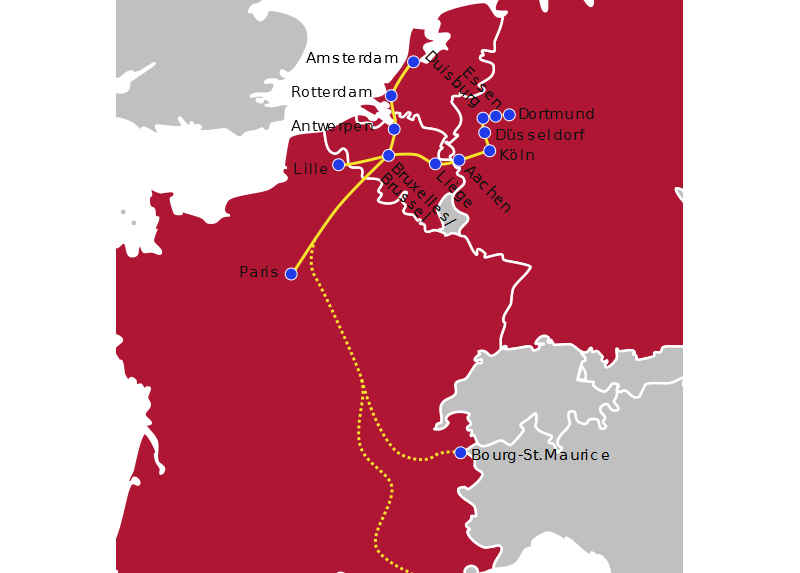 Thalys - Streckennetz und Verbindungen