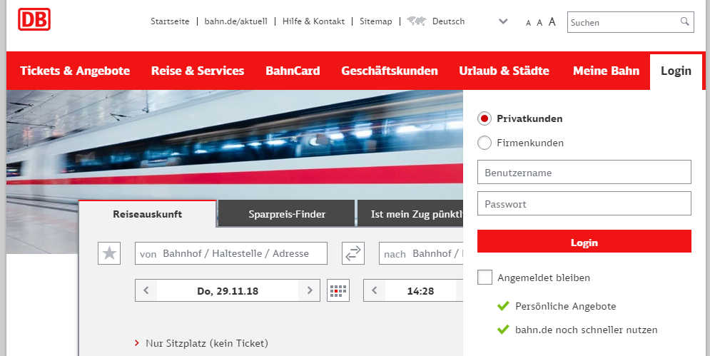 Nutella Code Deutsche Bahn