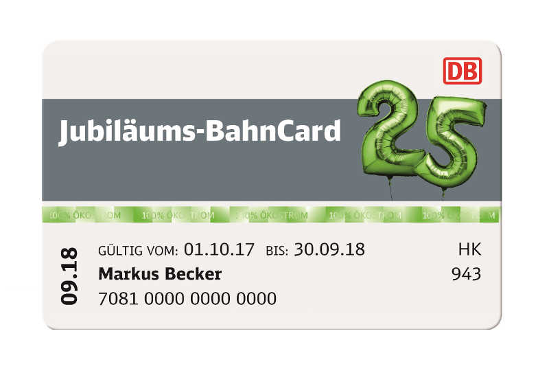 BAHNCARDJUBILÄUM » Jubiläums BahnCard für nur 25€
