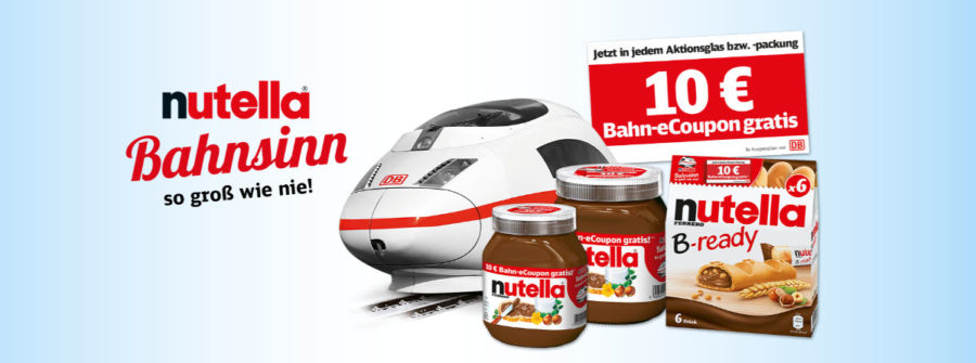 Nutella Bahn-Gutschein Bahnsinn 2019