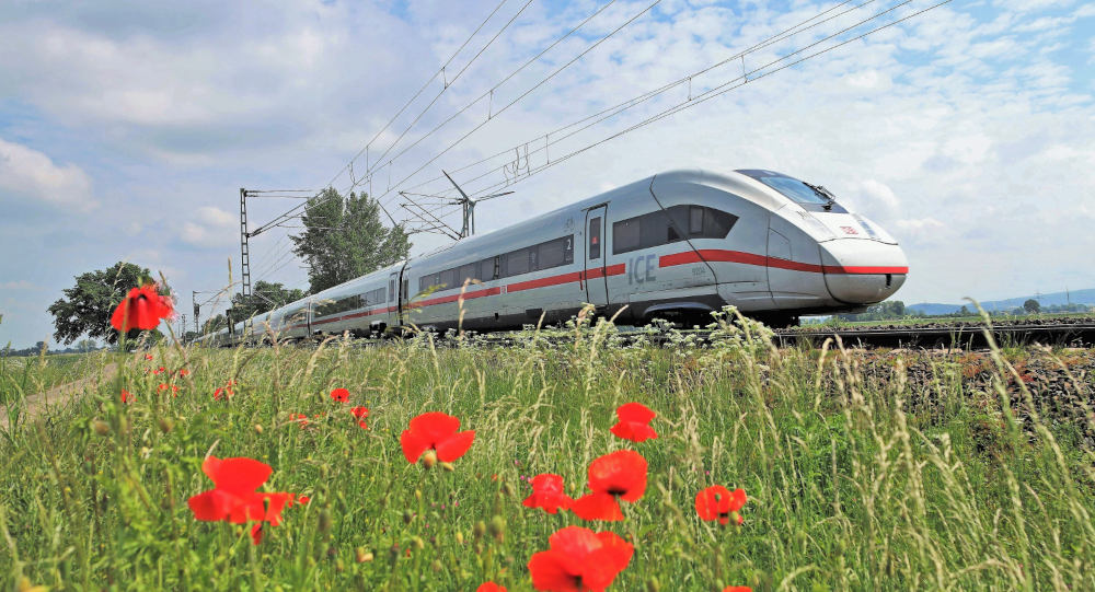 Deutsche Bahn - ICE 4 vor Mohnblumen